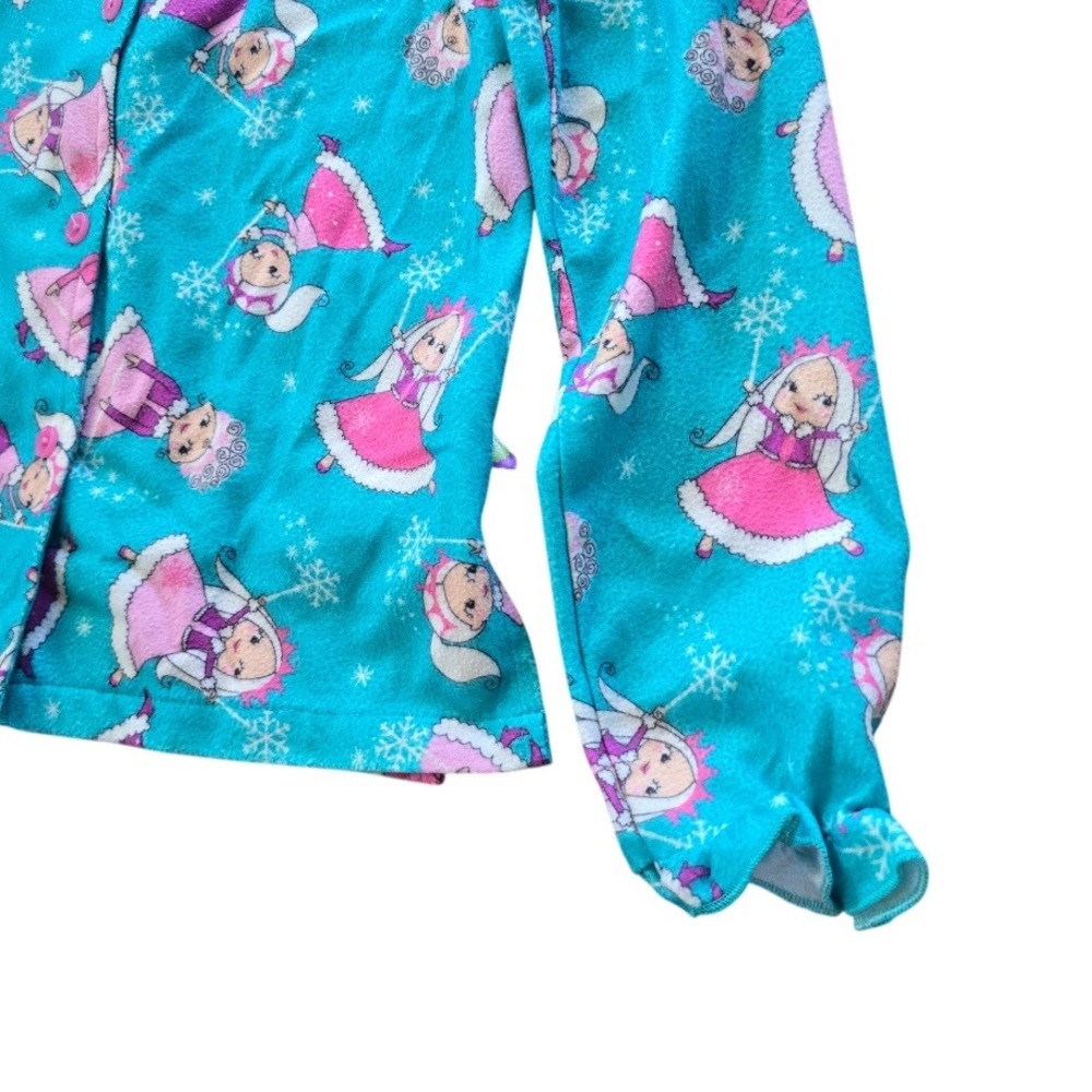 Dollie & Me Pajama Set Kids Size 14 Teal Blue Pink Doll Snowflake Fleece Cozy - Picture 7 of 13